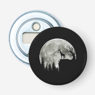 Giraffe Stand On Mountain Spooky Halloween Moon Bottle Opener