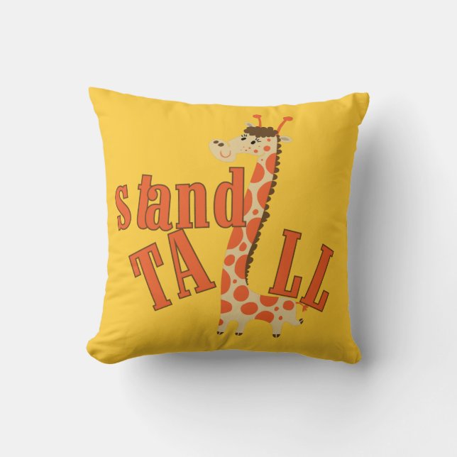 Giraffe Stand Tall Throw Pillow (Front)