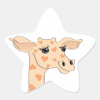 Giraffe Star Sticker