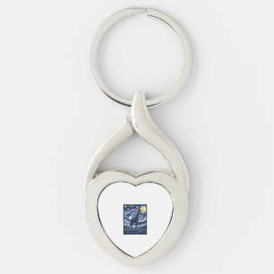 Giraffe Starry Night Vintage Keychain
