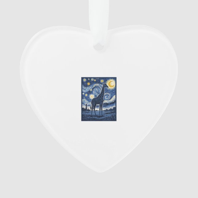 Giraffe Starry Night Vintage Ornament (Front)