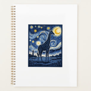 Giraffe Starry Night Vintage Planner