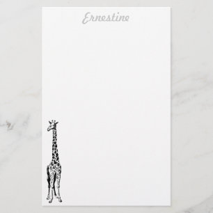 Giraffe stationery - personalized