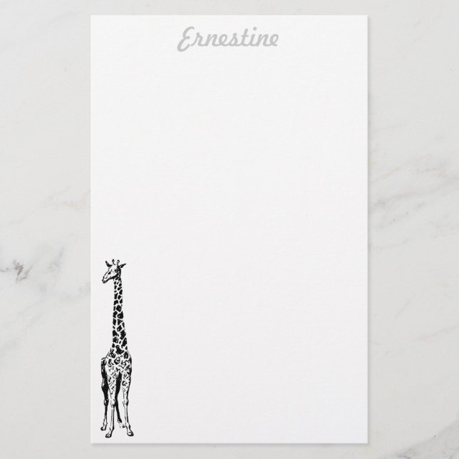 Giraffe stationery - personalized (Front)