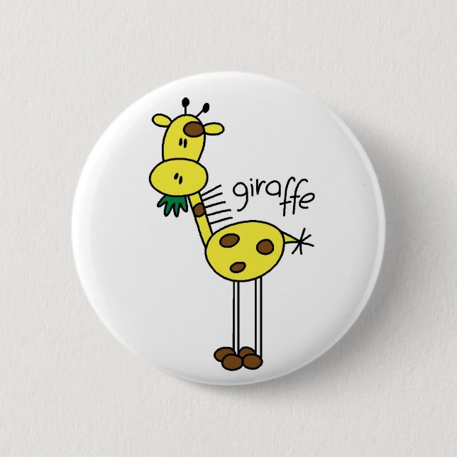 Giraffe Stick Figure Button (Front)