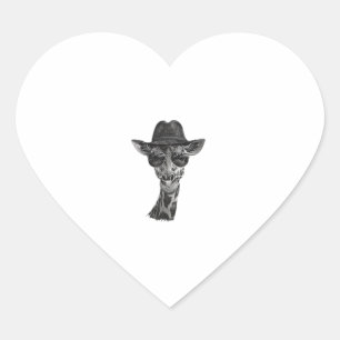 Giraffe Sunglasses Heart Sticker