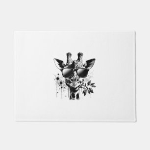 Giraffe & Sunglasses Vintage Urban Safari Animal W Doormat