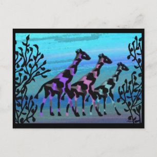 Giraffe Sunrise Postcards