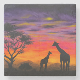 "Giraffe Sunset" Coaster by Gregg's Deep Colours