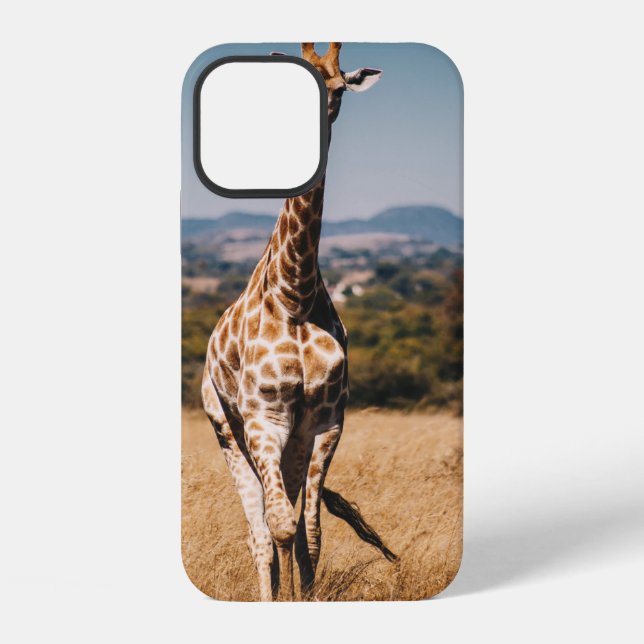 GIRAFFE SURROUNDED BY BROWN GRASS iPhone CASE (Back)