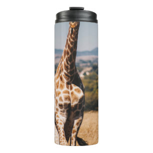 GIRAFFE SURROUNDED BY BROWN GRASS THERMAL TUMBLER