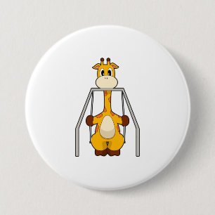 Giraffe Swing 3 Inch Round Button