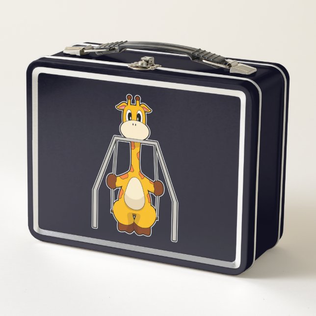 Giraffe Swing Metal Lunch Box (Front)