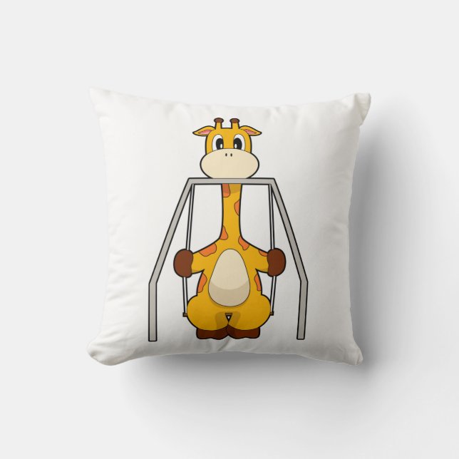 Giraffe Swing Throw Pillow (Front)