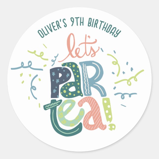 Giraffe Tea Party Kids Birthday Party Invitation Classic Round Sticker (Front)