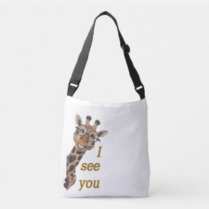 Giraffe.Text.I see you Crossbody Bag