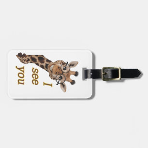 Giraffe.Text.I see you Luggage Tag