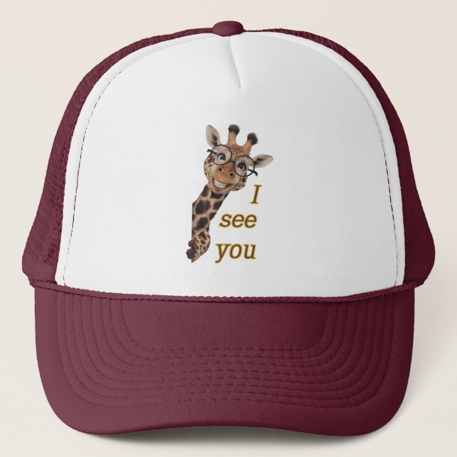 Giraffe.Text.I see you Trucker Hat (Front)