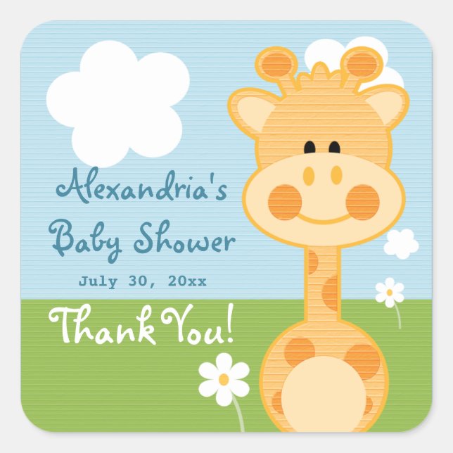 Giraffe Thank You Labels (Front)