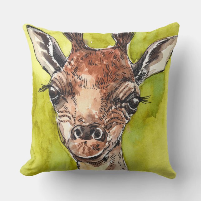 Giraffe Throw Pillow (Front)