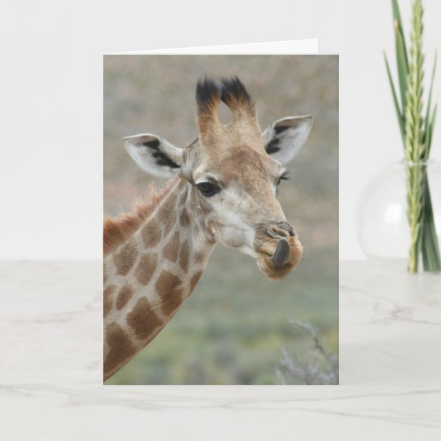 Giraffe Tongue Greeting Card (Front)