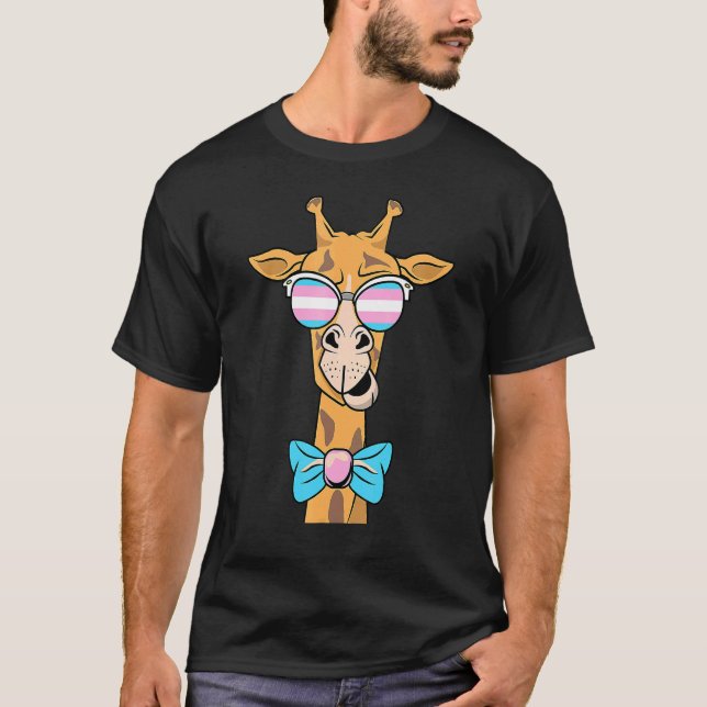 Giraffe Transgender Sunglasses LGBT Q Animal Trans T-Shirt (Front)