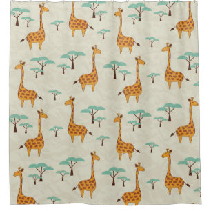 Giraffe tree vintage pattern.