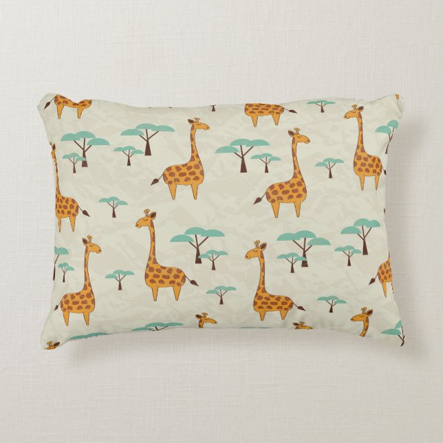 Giraffe tree vintage pattern. accent pillow (Front)