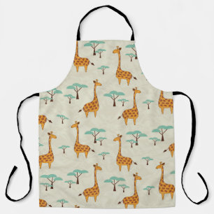 Giraffe tree vintage pattern. apron