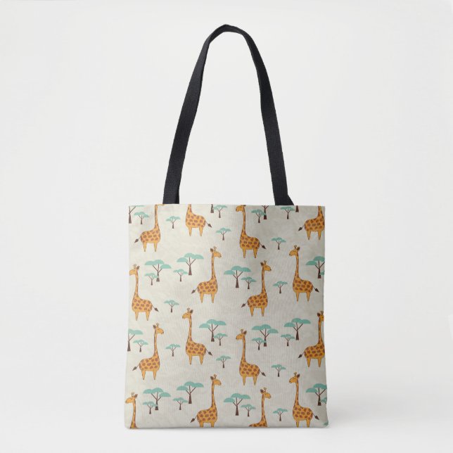 Giraffe tree vintage pattern. tote bag (Front)