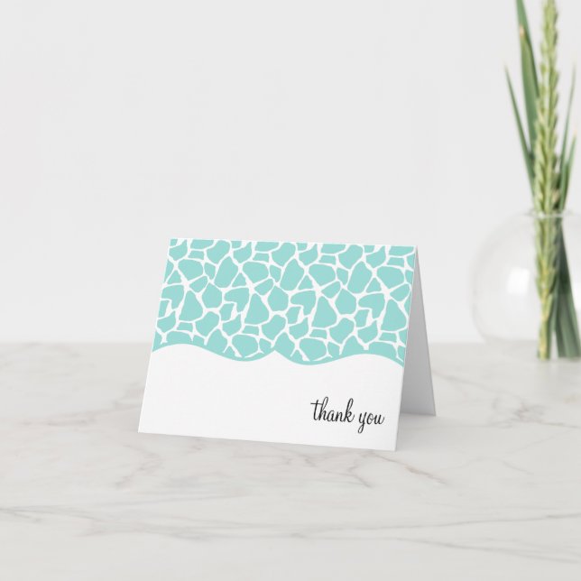 Giraffe turquoise Imprimer Merci Notes (Devant)