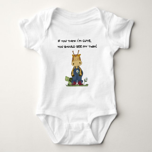 giraffe twin baby bodysuit (Front)