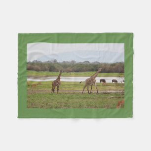 Giraffe Twins Cute Personalize Destiny Destiny'S Fleece Blanket