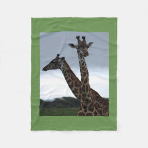Giraffe Twins Cute Personalize Destiny Destiny'S Fleece Blanket