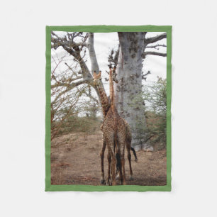 Giraffe Twins Cute Personalize Destiny Destiny'S Fleece Blanket
