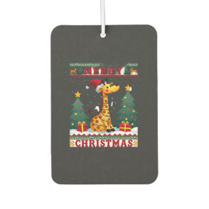 Giraffe Ugly Christmas Sweaters Funny Santa Hat Li Air Freshener