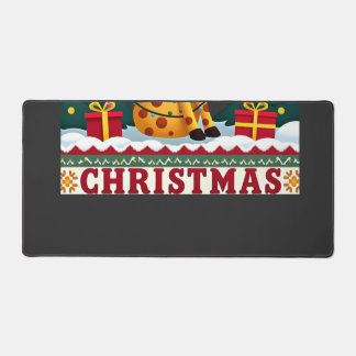 Giraffe Ugly Christmas Sweaters Funny Santa Hat Li Desk Mat
