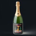 Giraffe Ugly Christmas Sweaters Funny Santa Hat Li Sparkling Wine Label<br><div class="desc">Giraffe Ugly Christmas Sweaters Funny Santa Hat Lights Xmas T-Shirt (2)</div>