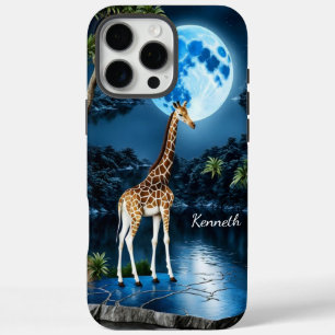Giraffe Under a Blue Moon iPhone 16 Pro Max Case