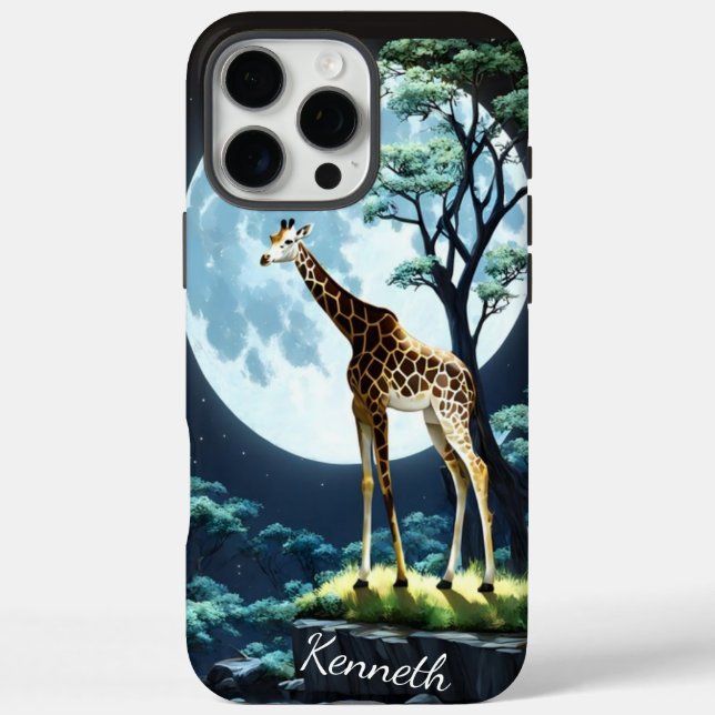 Giraffe Under The Full Moon Case-Mate iPhone Case (Back)