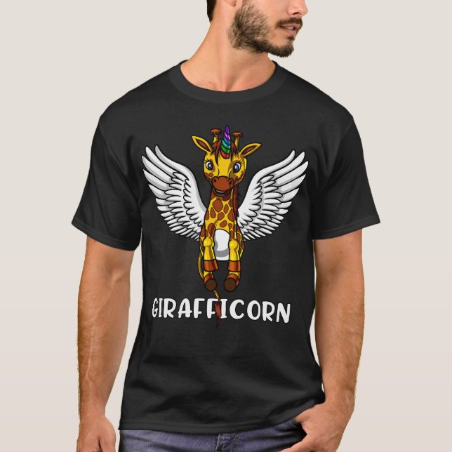 Giraffe Unicorn Funny African Animal T-Shirt (Front)