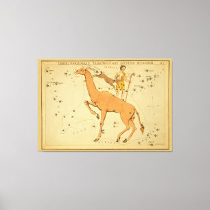 Giraffe - Vintage Astronomical Star Chart Image Canvas Print