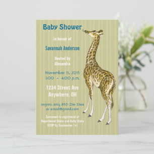 Giraffe vintage bébé garçon douche Invitations