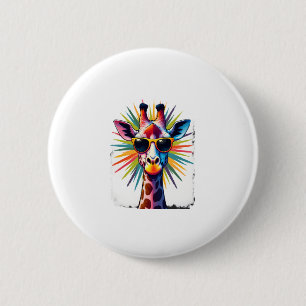 Giraffe Vintage Sunglasses Funny African Animal Lo 2 Inch Round Button