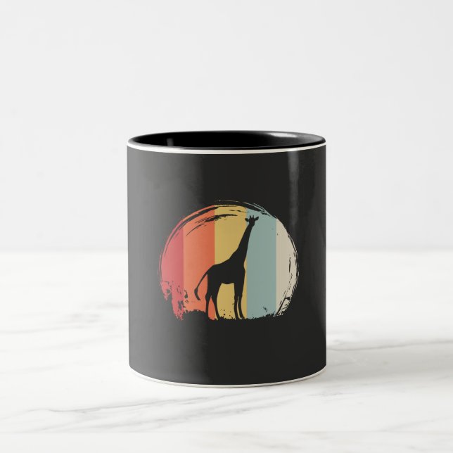 Giraffe Vintage Two-Tone Coffee Mug (Center)