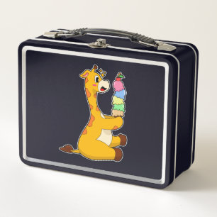 Giraffe Waffle ice cream Metal Lunch Box