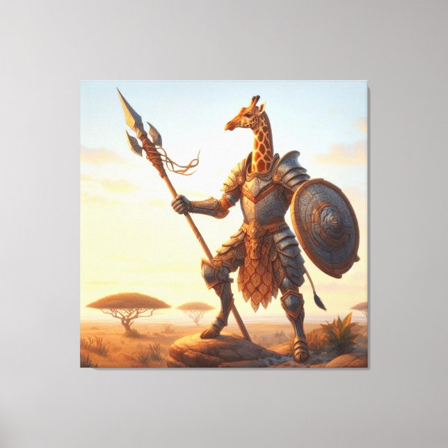 Giraffe warrior canvas print (Front)