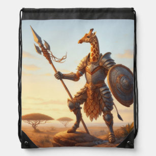 Giraffe warrior drawstring bag