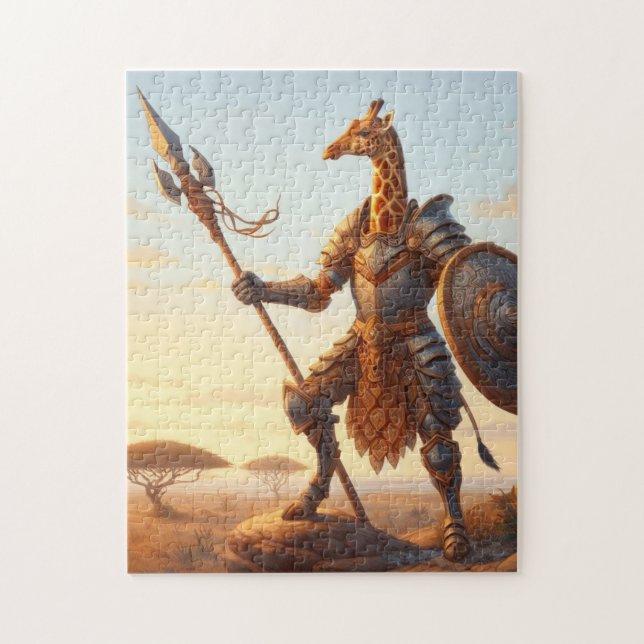 Giraffe warrior jigsaw puzzle (Vertical)