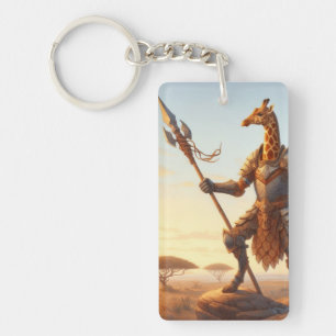 Giraffe warrior keychain